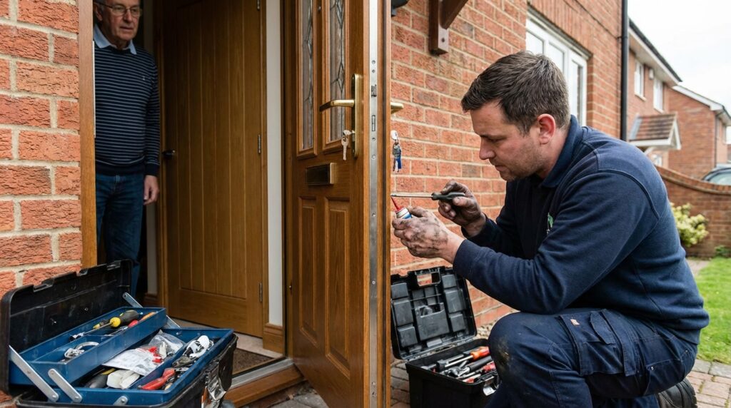 Farnborough Lock repair Faulty or stiff locks repaired, mechanisms adjusted, alignment checked.